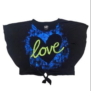Girls Justice (love) crop-top tee